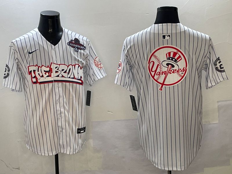 Men New York Yankees Blank White Stripe four generations Joint Name 2025 Nike MLB Jersey style 3->new york yankees->MLB Jersey